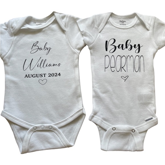 Gerber Other - Custom Personalized Baby Onesies Gift NB, 0-3mo, 3-6 mo, & 6-9mo; Made to Order